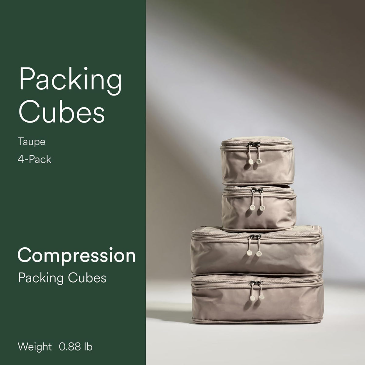 Compression Packing Cubes for Travel, Luggage Organiser for Suitcases or Bags, Travel Accessories, Set of 4, Mist Blue