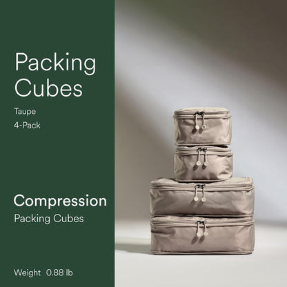 Compression Packing Cubes for Travel, Luggage Organiser for Suitcases or Bags, Travel Accessories, Set of 4, Mist Blue