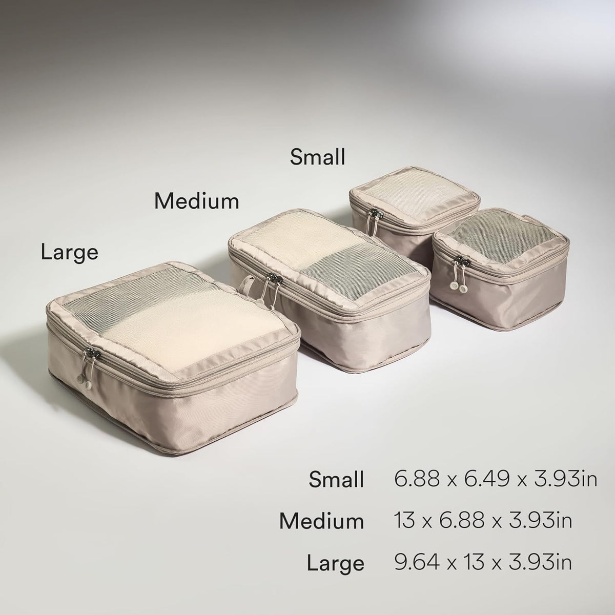 Compression Packing Cubes for Travel, Luggage Organiser for Suitcases or Bags, Travel Accessories, Set of 4, Mist Blue