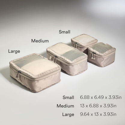 Compression Packing Cubes for Travel, Luggage Organiser for Suitcases or Bags, Travel Accessories, Set of 4, Mist Blue