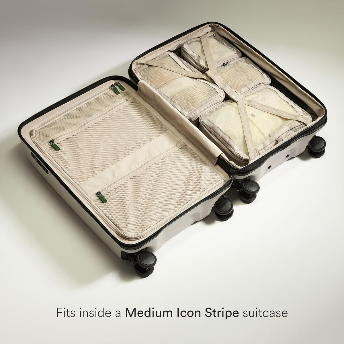Compression Packing Cubes for Travel, Luggage Organiser for Suitcases or Bags, Travel Accessories, Set of 4, Mist Blue