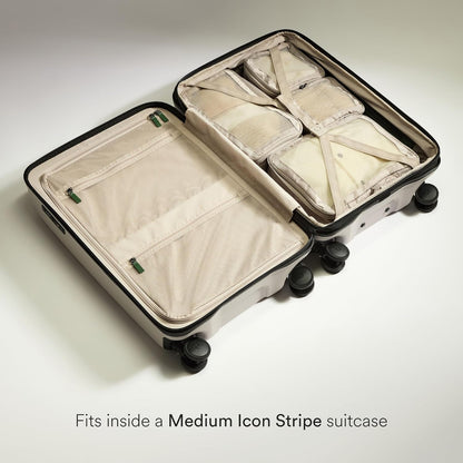 Compression Packing Cubes for Travel, Luggage Organiser for Suitcases or Bags, Travel Accessories, Set of 4, Mist Blue