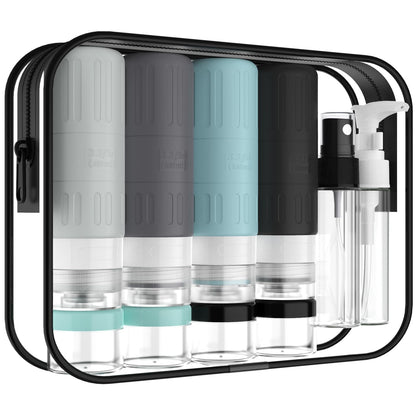 Travel Bottles for Toiletries,TSA Approved 3.3oz Size LeakProof Silicone Toiletry Containers for Shampoo, Conditioner,Easy to Squeeze，Portable Travel Essentials for Lotion(18 Pack) Green