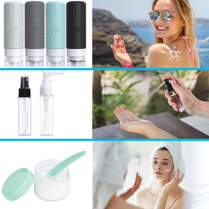 Travel Bottles for Toiletries,TSA Approved 3.3oz Size LeakProof Silicone Toiletry Containers for Shampoo, Conditioner,Easy to Squeeze，Portable Travel Essentials for Lotion(18 Pack) Green