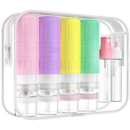 Travel Bottles for Toiletries,TSA Approved 3.3oz Size LeakProof Silicone Toiletry Containers for Shampoo, Conditioner,Easy to Squeeze，Portable Travel Essentials for Lotion(18 Pack) Green