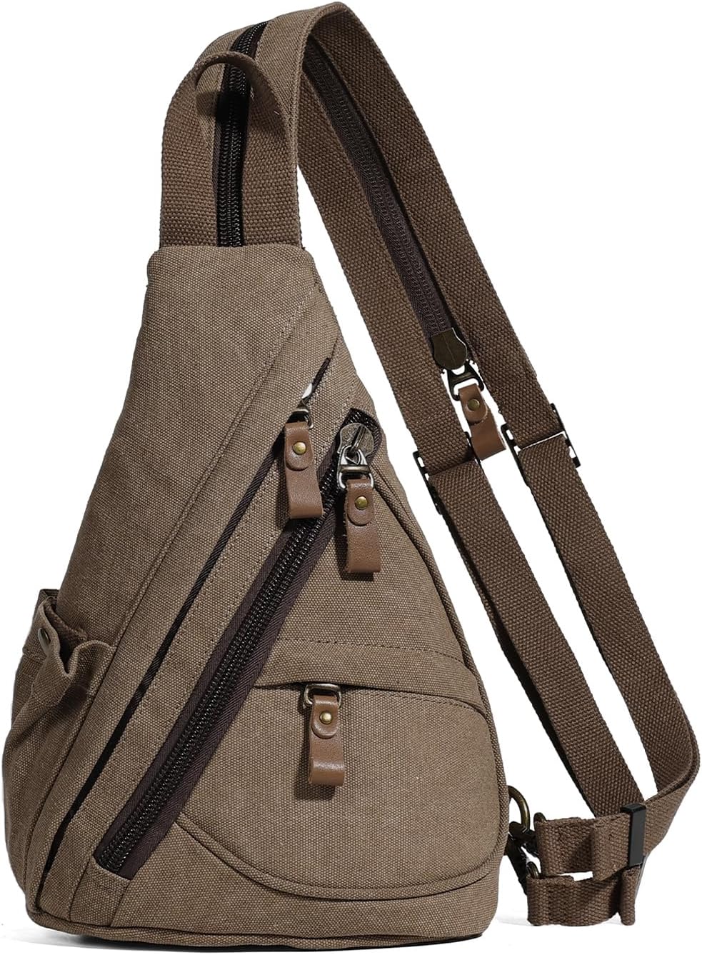 Canvas Sling Bag - Small Crossbody Backpack Shoulder Casual Daypack Rucksack for Men Women
