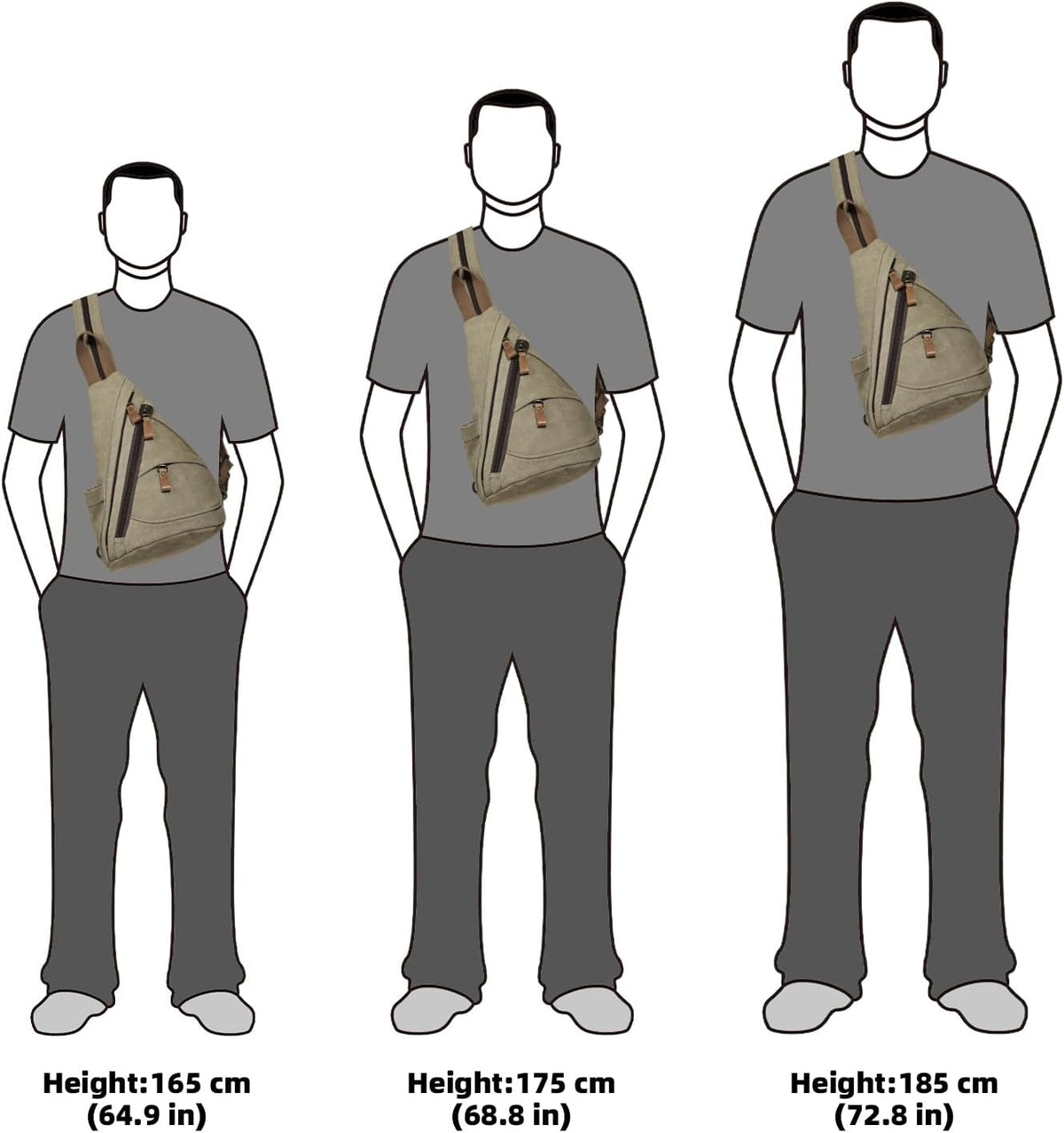 Canvas Sling Bag - Small Crossbody Backpack Shoulder Casual Daypack Rucksack for Men Women