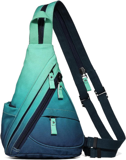 Canvas Sling Bag - Small Crossbody Backpack Shoulder Casual Daypack Rucksack for Men Women