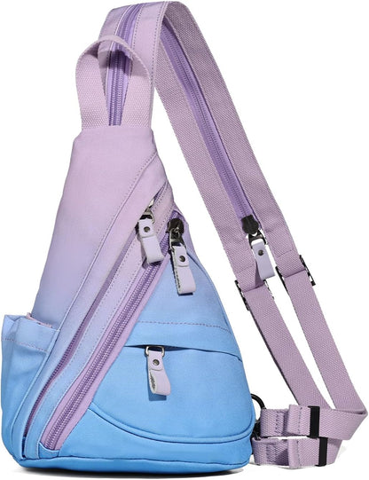 Canvas Sling Bag - Small Crossbody Backpack Shoulder Casual Daypack Rucksack for Men Women