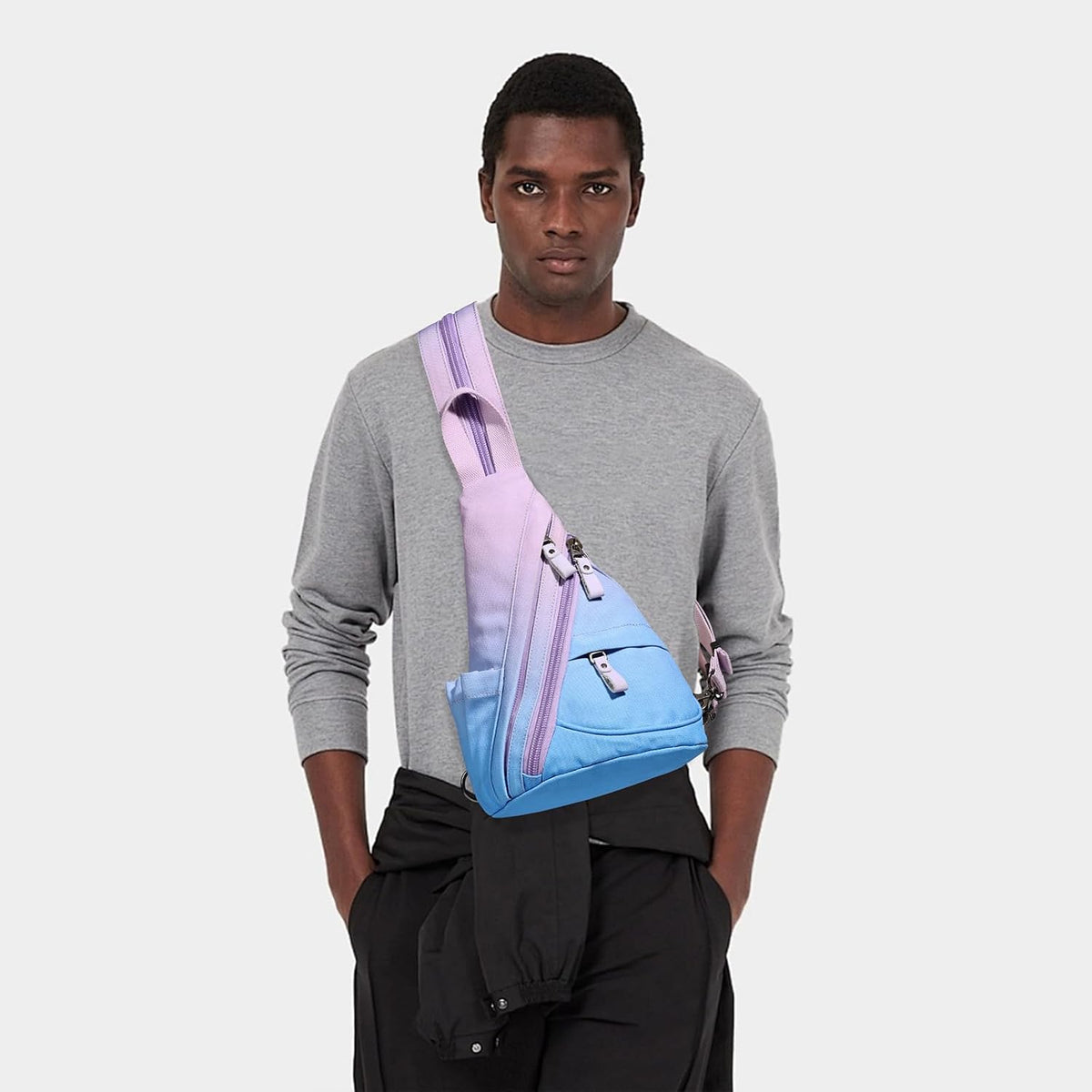 Canvas Sling Bag - Small Crossbody Backpack Shoulder Casual Daypack Rucksack for Men Women