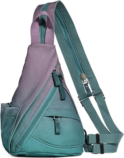 Canvas Sling Bag - Small Crossbody Backpack Shoulder Casual Daypack Rucksack for Men Women