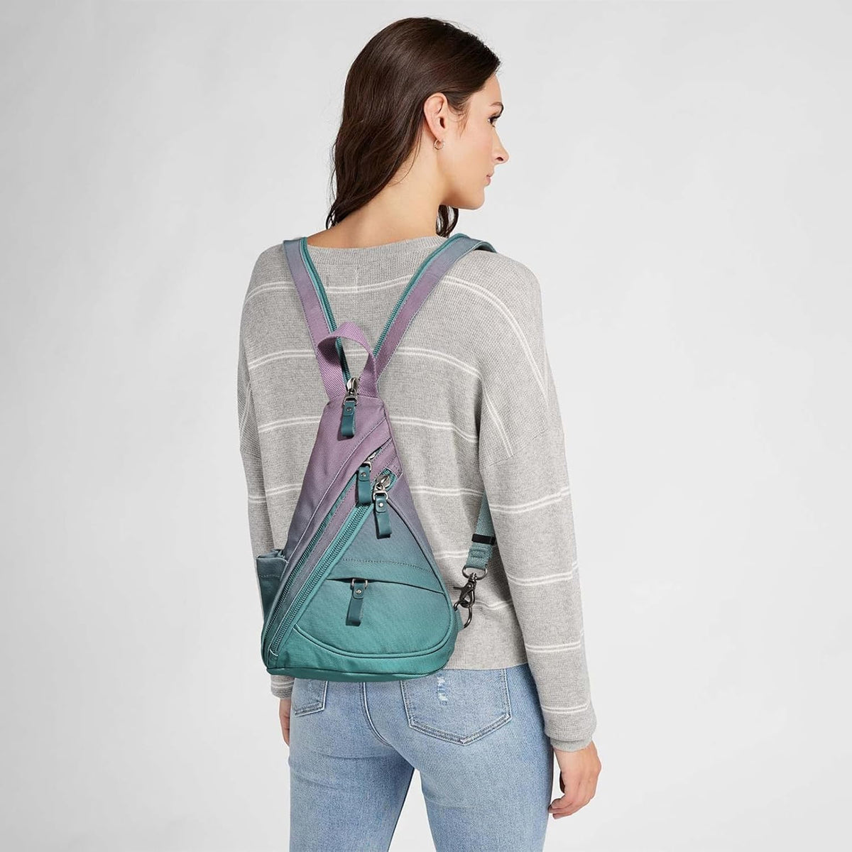 Canvas Sling Bag - Small Crossbody Backpack Shoulder Casual Daypack Rucksack for Men Women