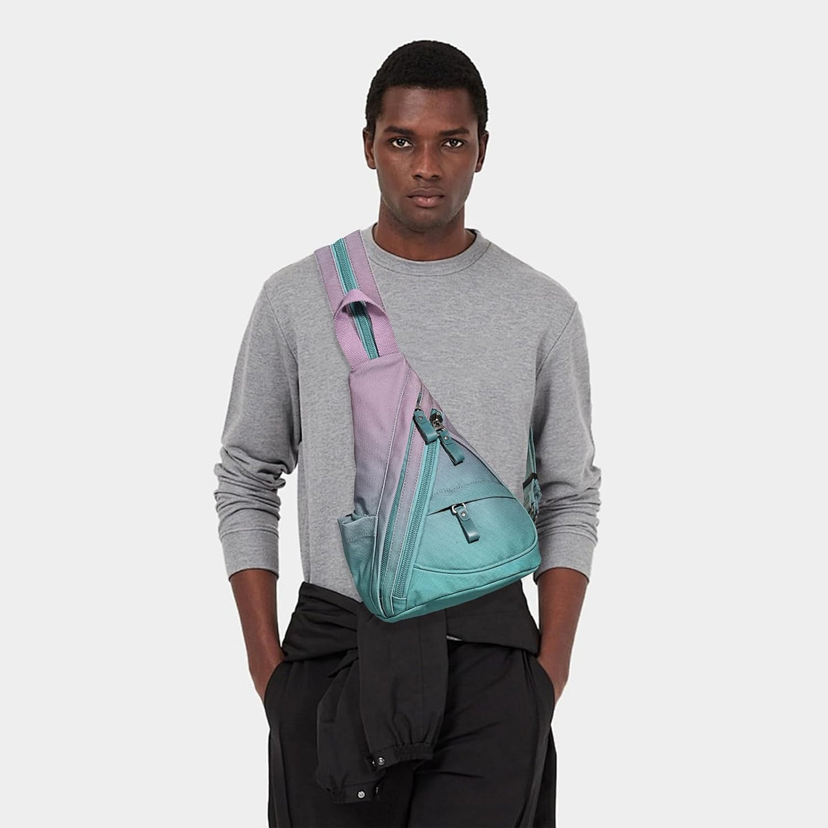 Canvas Sling Bag - Small Crossbody Backpack Shoulder Casual Daypack Rucksack for Men Women