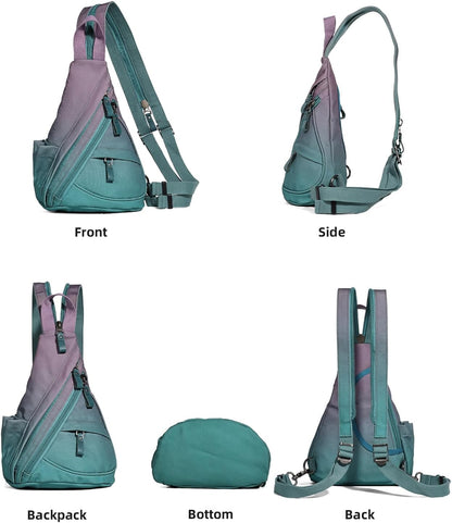 Canvas Sling Bag - Small Crossbody Backpack Shoulder Casual Daypack Rucksack for Men Women