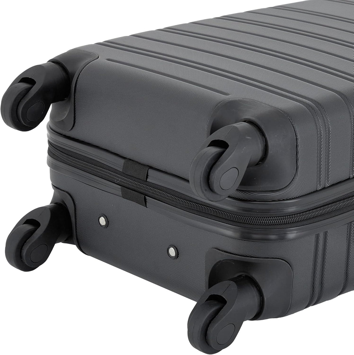 kensie 22" Peonies Hardside Carry-On Luggage with ID Tag, Black