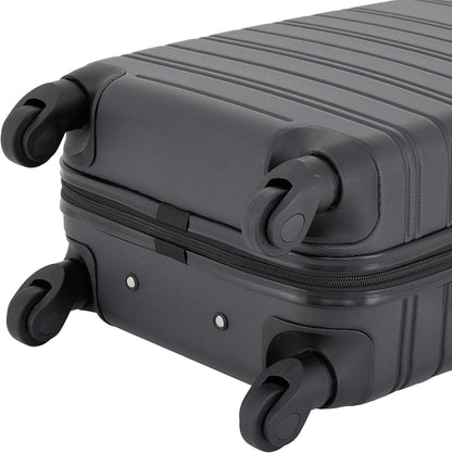 kensie 22" Peonies Hardside Carry-On Luggage with ID Tag, Black