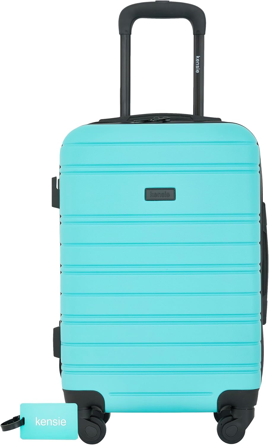 kensie 22" Peonies Hardside Carry-On Luggage with ID Tag, Black