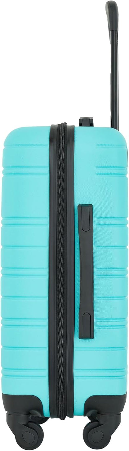 kensie 22" Peonies Hardside Carry-On Luggage with ID Tag, Black