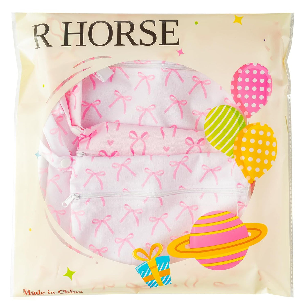 5Pcs Waterproof Reusable Diaper Baby Cloth Wet Dry Bags with 2 Zippered Pockets Travel Beach Pool Bag with Polar Bear Dinosaur Animal Alphabet Crocodile Pattern (3 Sizes)