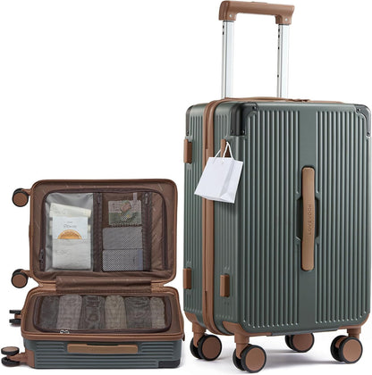 Carry On Luggage 22x14x9 Airline Approved, 20 Inch Hard Shell Suitcases with Spinner Wheels, PC Hardside Small Carry On Suitcase with TSA Lock for Women Men Travel