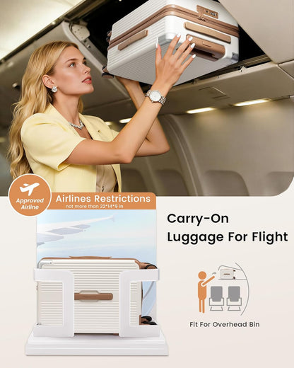 Carry On Luggage 22x14x9 Airline Approved, 20 Inch Hard Shell Suitcases with Spinner Wheels, PC Hardside Small Carry On Suitcase with TSA Lock for Women Men Travel