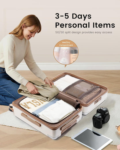 Carry On Luggage 22x14x9 Airline Approved, 20 Inch Hard Shell Suitcases with Spinner Wheels, PC Hardside Small Carry On Suitcase with TSA Lock for Women Men Travel