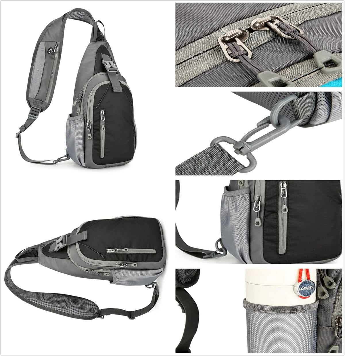 Small Crossbody Sling Backpack,Hiking Daypack Men Women,Lake Blue | Lightweight, Casual Shoulder Chest Bag, Phone Purse, Multiple Pockets, Outdoor Travel