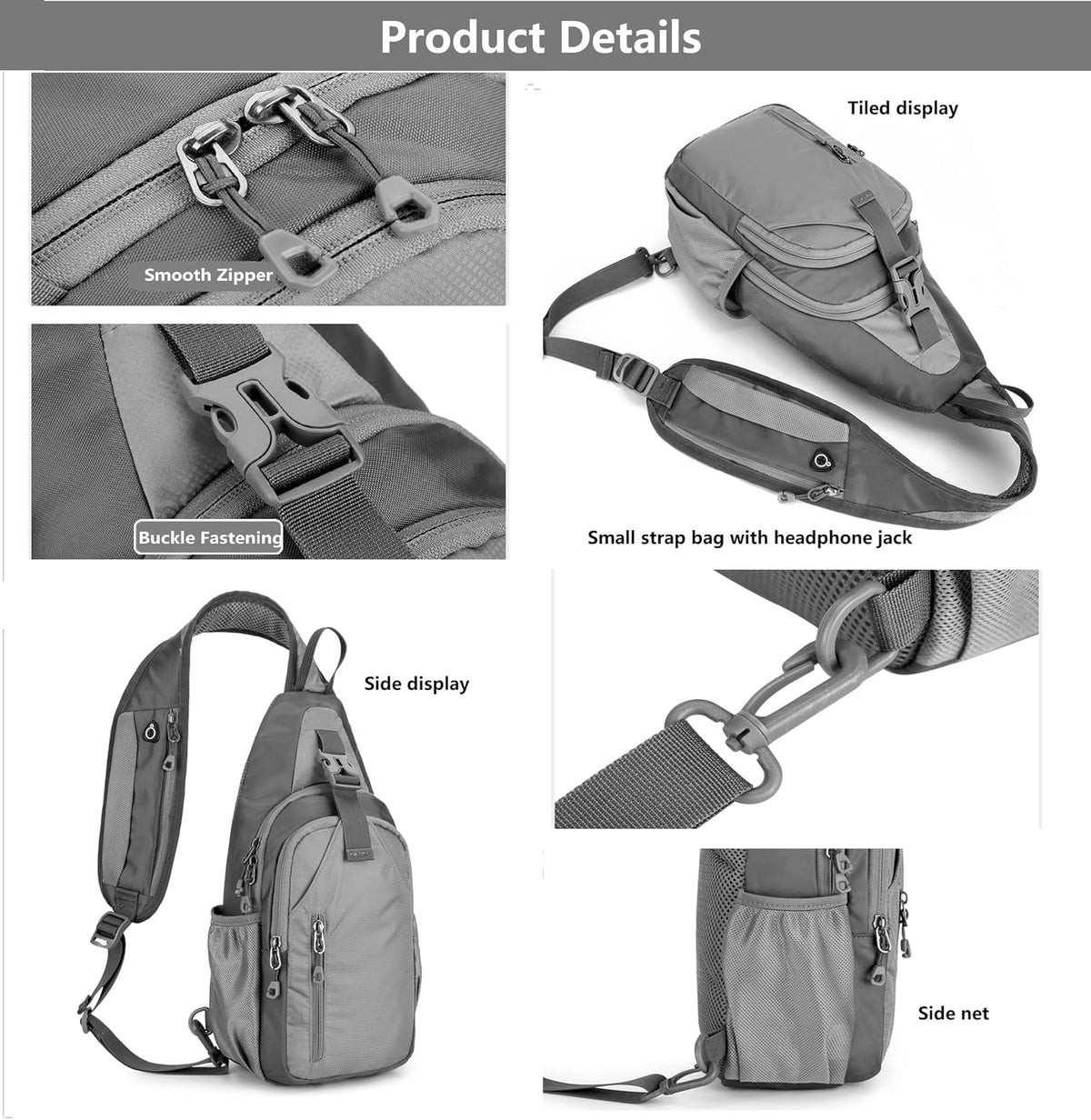 Small Crossbody Sling Backpack,Hiking Daypack Men Women,Lake Blue | Lightweight, Casual Shoulder Chest Bag, Phone Purse, Multiple Pockets, Outdoor Travel
