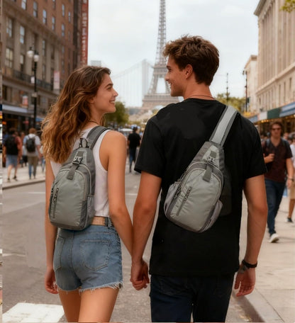 Small Crossbody Sling Backpack,Hiking Daypack Men Women,Lake Blue | Lightweight, Casual Shoulder Chest Bag, Phone Purse, Multiple Pockets, Outdoor Travel