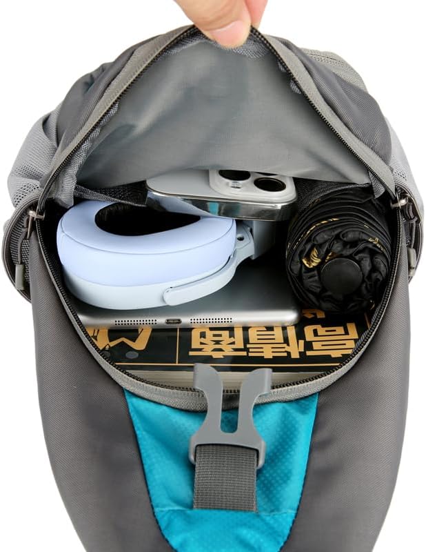 Small Crossbody Sling Backpack,Hiking Daypack Men Women,Lake Blue | Lightweight, Casual Shoulder Chest Bag, Phone Purse, Multiple Pockets, Outdoor Travel