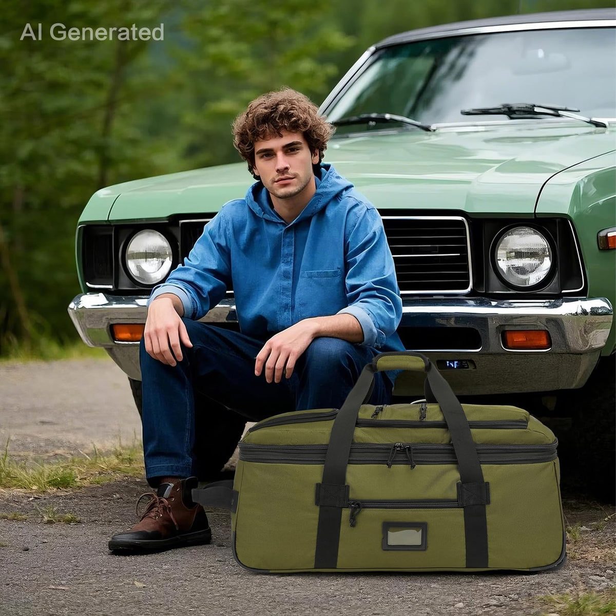 Large Foldable Duffle Bag with Wheels 85-100L Expandable Wheeled Travel Rolling Duffel Bag for Men Women, 30" Extra Large Collapsible Soft Luggage with Wet Pocket for Camping, XL Brown