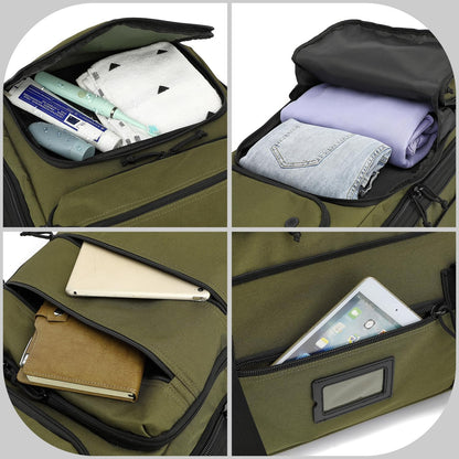 Large Foldable Duffle Bag with Wheels 85-100L Expandable Wheeled Travel Rolling Duffel Bag for Men Women, 30" Extra Large Collapsible Soft Luggage with Wet Pocket for Camping, XL Brown