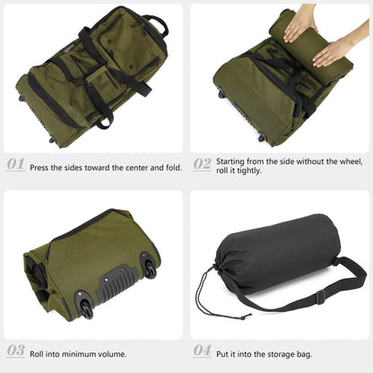 Large Foldable Duffle Bag with Wheels 85-100L Expandable Wheeled Travel Rolling Duffel Bag for Men Women, 30" Extra Large Collapsible Soft Luggage with Wet Pocket for Camping, XL Brown