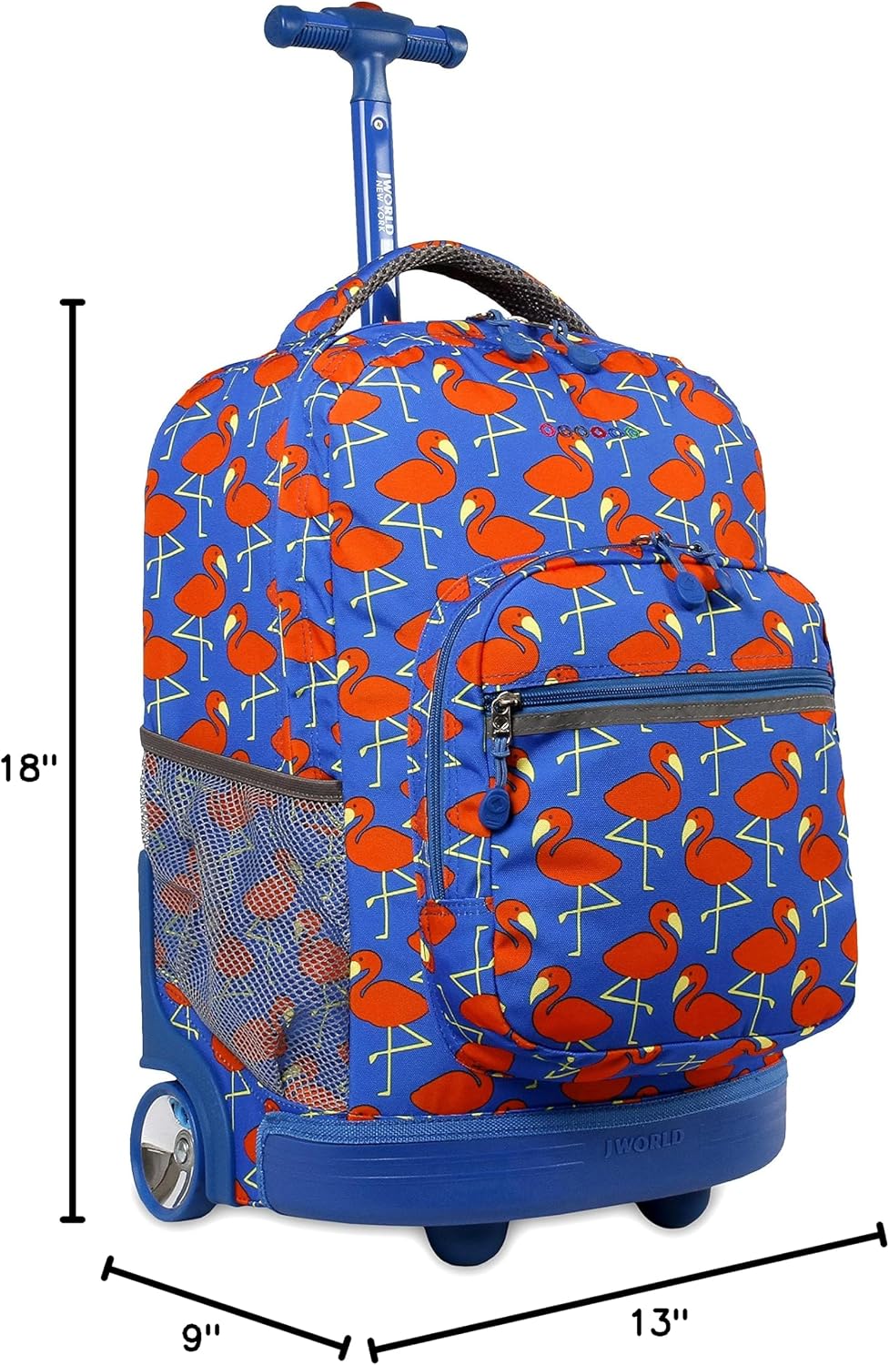 Sunrise Kids Rolling Backpack with Wheels for Girls Boys, Roller Bookbag for School, 18 x 13 x 9 Inches, Confetti - Colors B