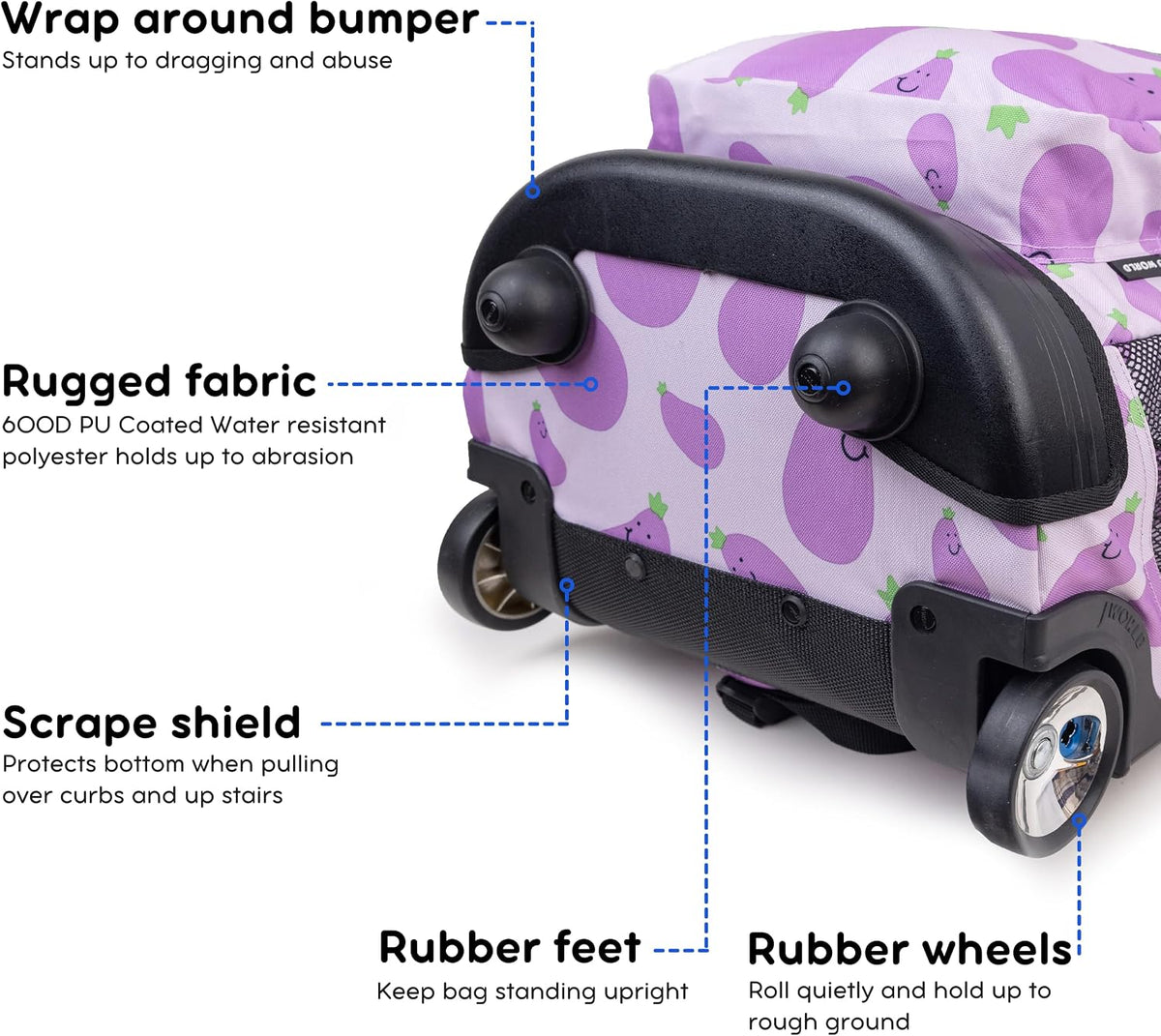 Sunrise Kids Rolling Backpack with Wheels for Girls Boys, Roller Bookbag for School, 18 x 13 x 9 Inches, Confetti - Colors B