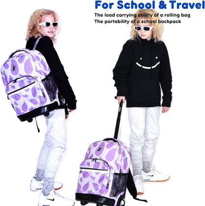 Sunrise Kids Rolling Backpack with Wheels for Girls Boys, Roller Bookbag for School, 18 x 13 x 9 Inches, Confetti - Colors B