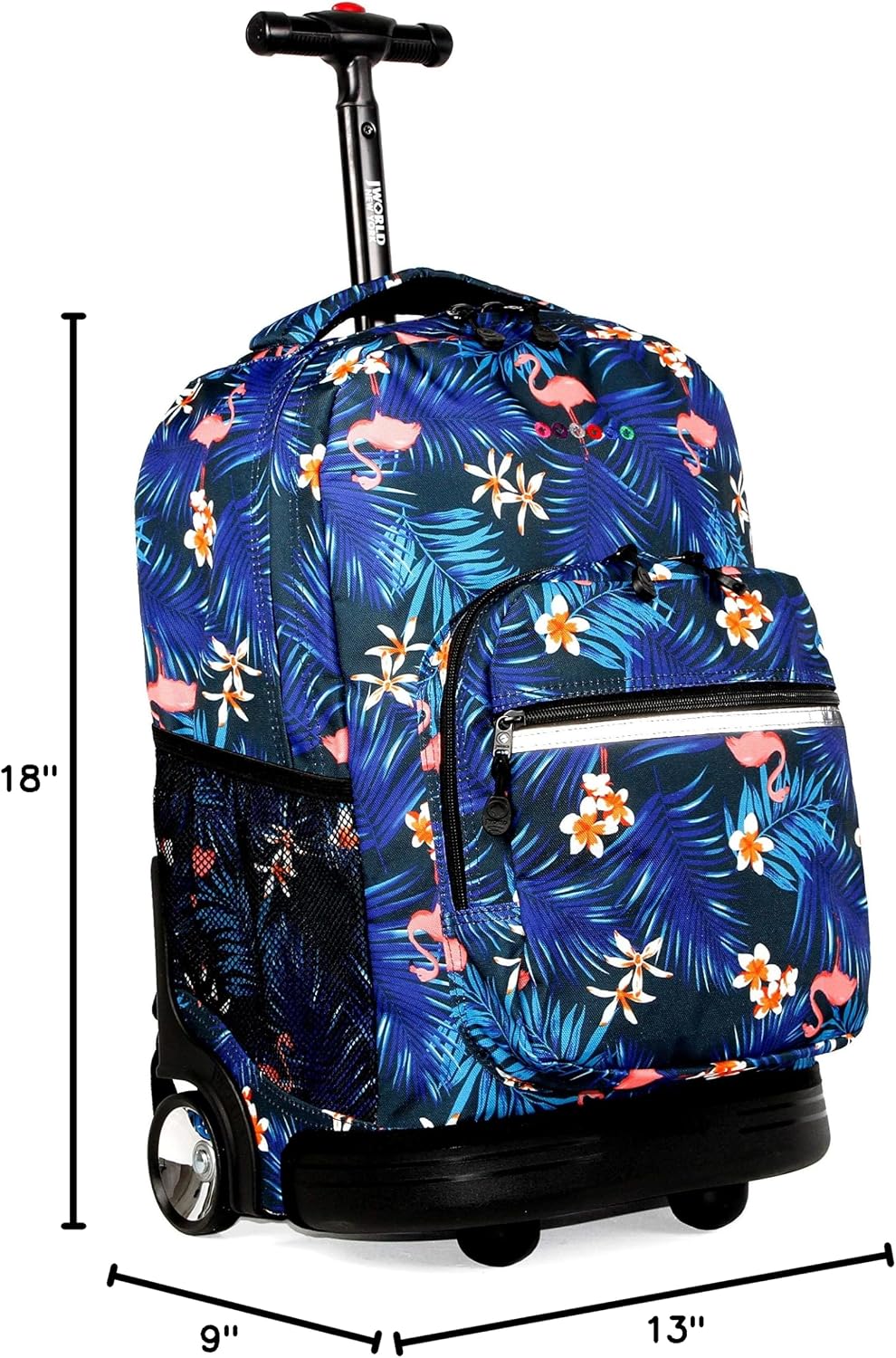 Sunrise Kids Rolling Backpack with Wheels for Girls Boys, Roller Bookbag for School, 18 x 13 x 9 Inches, Confetti - Colors B