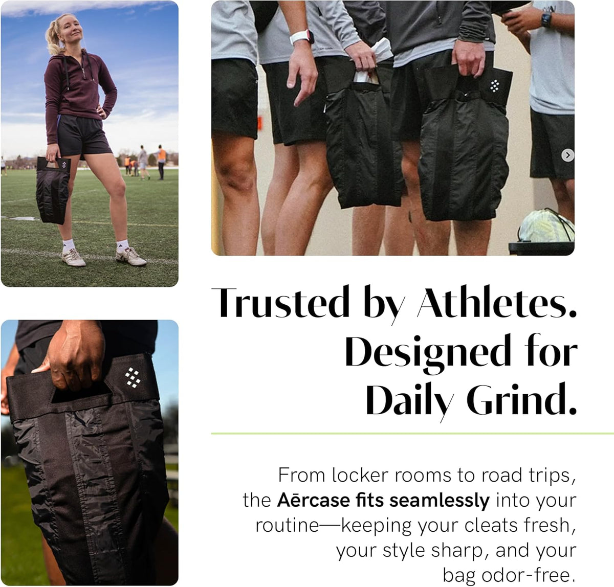 Salt Aērcase Smell Proof Cleat Bag – XL Size - Athletic Soccer & Golf Shoe Bag for Smelly Cleats & Gym Shoes- Durable, Water-Resistant, & Easy to Clean