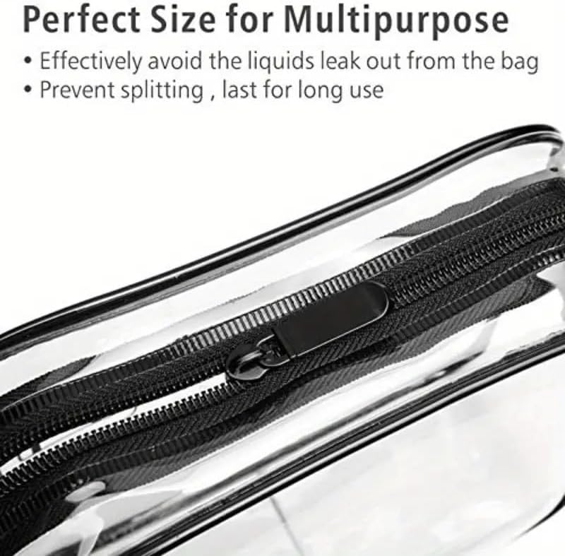 Clear TSA Approved Toiletry Bag, Multipurpose Travel Organizer with Zipper, Leak-Proof Cosmetic Makeup Pouch