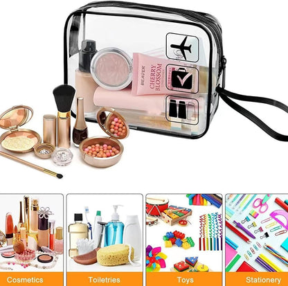 Clear TSA Approved Toiletry Bag, Multipurpose Travel Organizer with Zipper, Leak-Proof Cosmetic Makeup Pouch