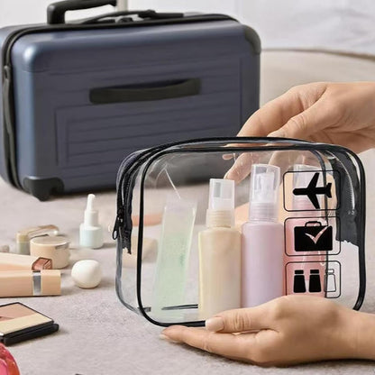 Clear TSA Approved Toiletry Bag, Multipurpose Travel Organizer with Zipper, Leak-Proof Cosmetic Makeup Pouch