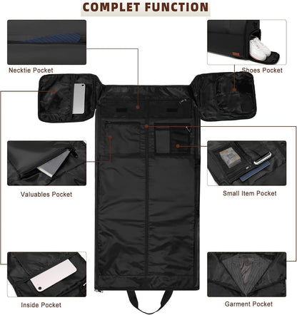 Garment Bags for Travel 3 in 1 Carry On Convertible Suit Travel Duffel Bag with Shoe Compartment Waterproof Large Hanging Travel Suit Bag for Men Ideal Gift for Christmas &Thanksgiving