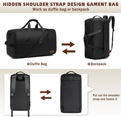 Garment Bags for Travel 3 in 1 Carry On Convertible Suit Travel Duffel Bag with Shoe Compartment Waterproof Large Hanging Travel Suit Bag for Men Ideal Gift for Christmas &Thanksgiving