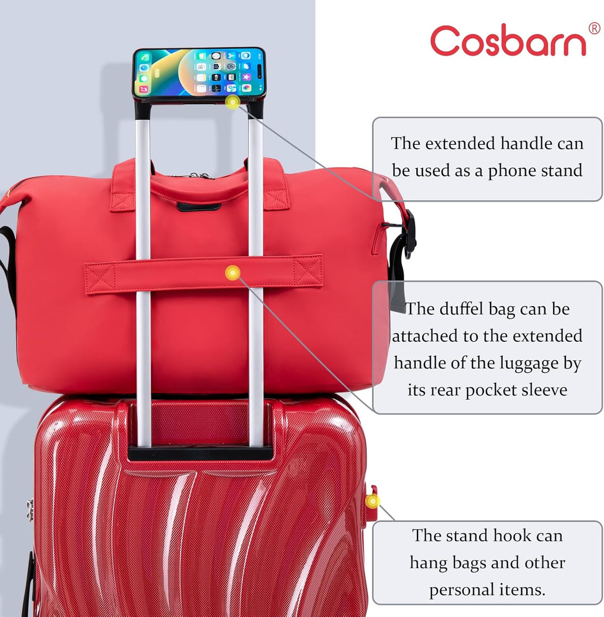 Carry On Luggage 22x14x9 Airline Approved,ABS+PC Hardside Luggage with Spinner Wheels,20 Inch Carry-on Luggage with Phone Holder