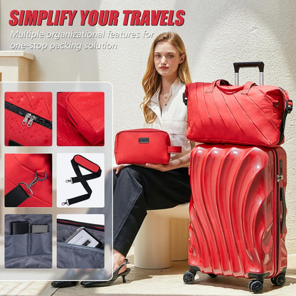 Carry On Luggage 22x14x9 Airline Approved,ABS+PC Hardside Luggage with Spinner Wheels,20 Inch Carry-on Luggage with Phone Holder
