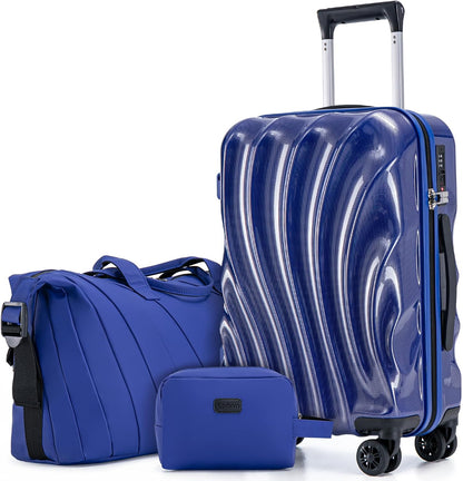 Carry On Luggage 22x14x9 Airline Approved,ABS+PC Hardside Luggage with Spinner Wheels,20 Inch Carry-on Luggage with Phone Holder