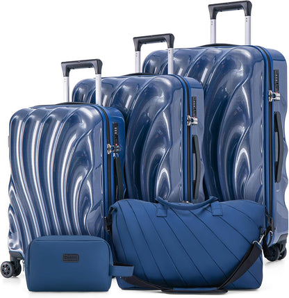 Carry On Luggage 22x14x9 Airline Approved,ABS+PC Hardside Luggage with Spinner Wheels,20 Inch Carry-on Luggage with Phone Holder