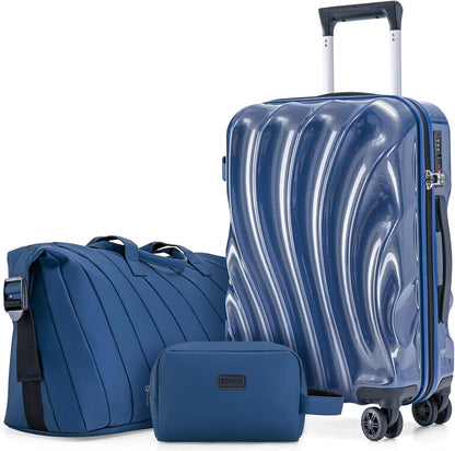 Carry On Luggage 22x14x9 Airline Approved,ABS+PC Hardside Luggage with Spinner Wheels,20 Inch Carry-on Luggage with Phone Holder