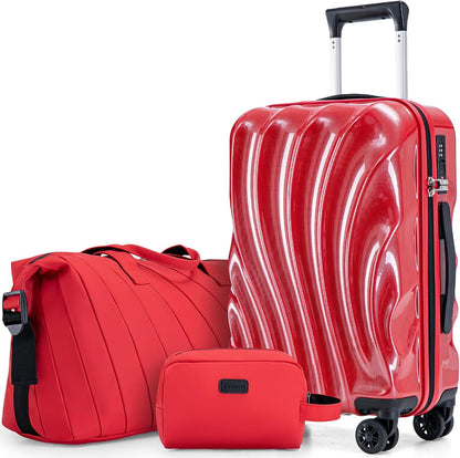 Carry On Luggage 22x14x9 Airline Approved,ABS+PC Hardside Luggage with Spinner Wheels,20 Inch Carry-on Luggage with Phone Holder