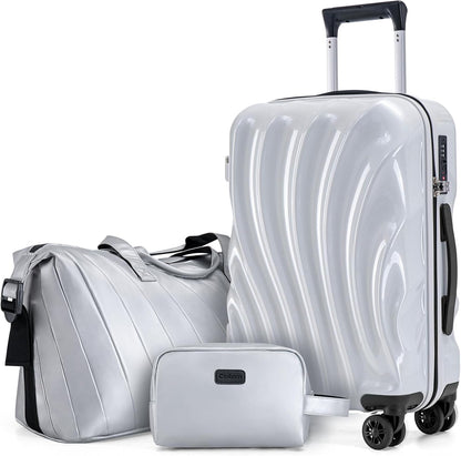 Carry On Luggage 22x14x9 Airline Approved,ABS+PC Hardside Luggage with Spinner Wheels,20 Inch Carry-on Luggage with Phone Holder